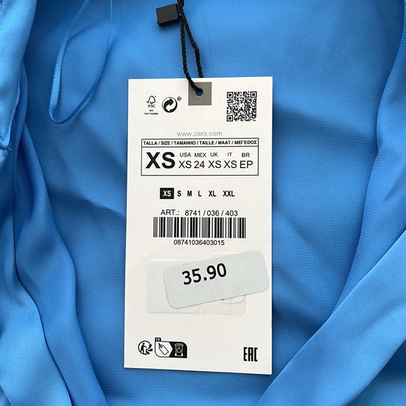 ZARA NWT Flowy Satin Effect Shirt - Picture 5 of 7